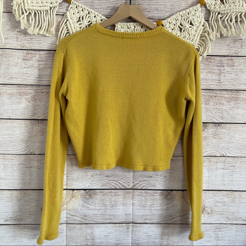 Brandy Melville Francesca Yellow Crop Sweater OS - Picture 6 of 8